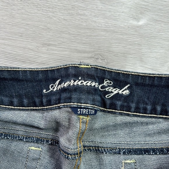 American Eagle Artist Jeans Womens 12 Tall Blue Stretch Flare Bootcut Denim - Picture 6 of 15